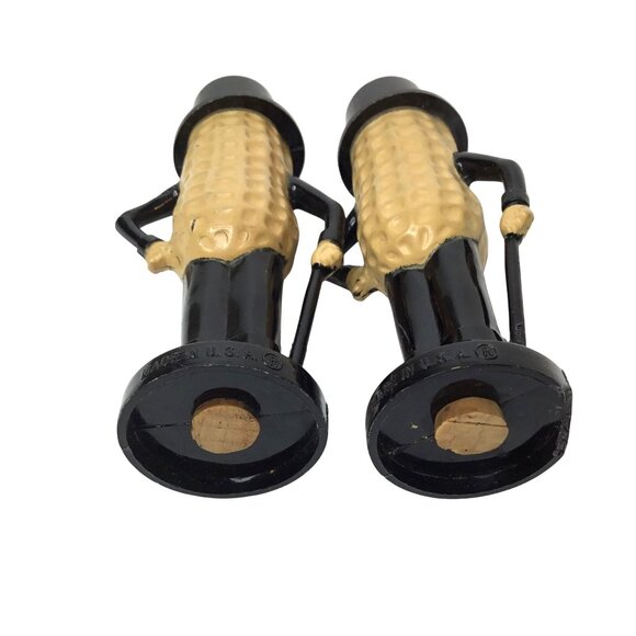 VTG MR PEANUT Planters Salt & Pepper Shakers Plastic Top Hat Mascot Retro 4" USA - Picture 4 of 5